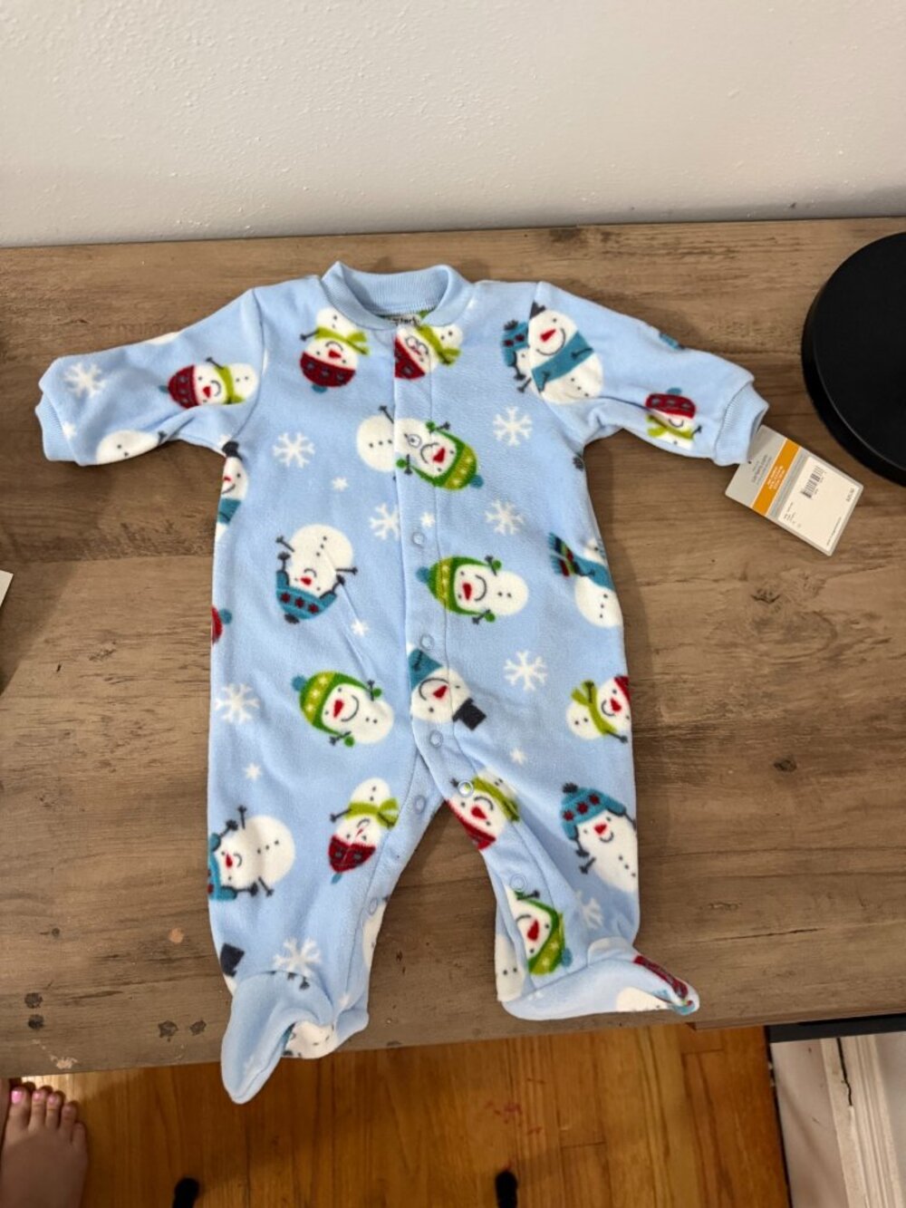 NWT Carter's Blue Snowman Footed Sleeper Newborn 💙